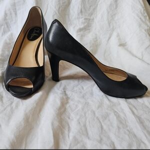 Cole Haan Black Peep Toe Heels